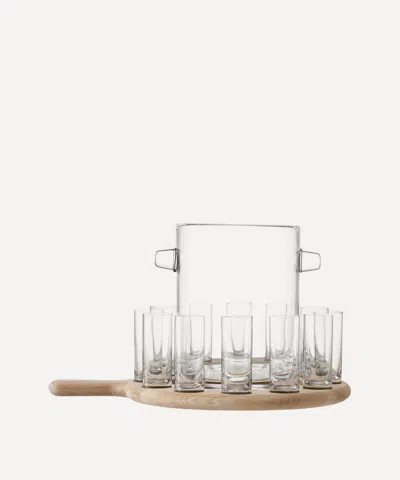 Lsa International Vodka Serving Set With Oak Paddle