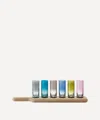 Lsa International Vodka Shot Glass Set With Oak Paddle