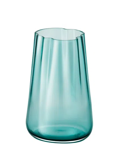 Lsa Lagoon 13.75" Glass Vase In Green