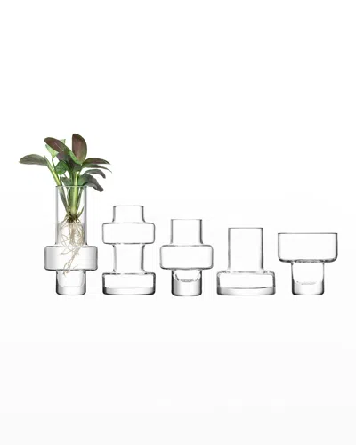 Lsa Metropole Five Mini Vase Set In Transparent