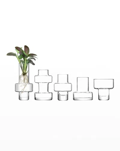 Lsa Metropole Five Mini Vase Set In Clear