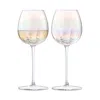 Lsa Mother Of Pearl Look White Wine Glasses, Set Of 2