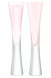 Lsa Moya Set Of 2 Champagne Flutes In Pink