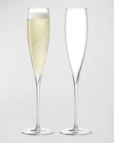Lsa Savoy Champagne Flutes, Set Of 2 In Transparent