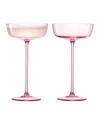 Lsa Theatre Champagne Saucer Glasses, Set Of 2 In Pink