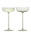 Lsa Theatre Champagne Saucer Glasses, Set Of 2 In Green