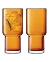Lsa Utility Amber Highballs, Set Of 2