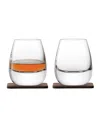 Lsa Whiskey Islay Tumblers With Walnut Coasters, Set Of 2