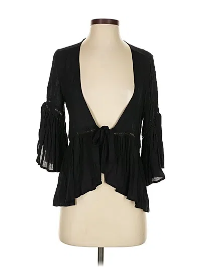 Pre-owned L*space 3/4 Sleeve Blouse In Black