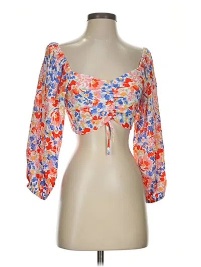 Pre-owned L*space 3/4 Sleeve Blouse In Orange