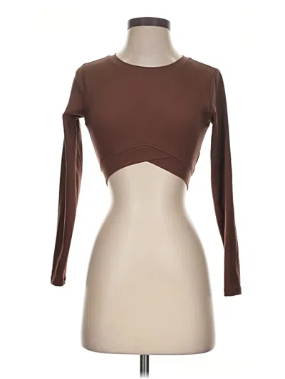 Pre-owned L*space 3/4 Sleeve T-shirt In Brown