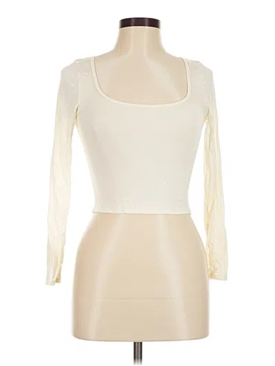 Pre-owned L*space 3/4 Sleeve T-shirt In Ivory