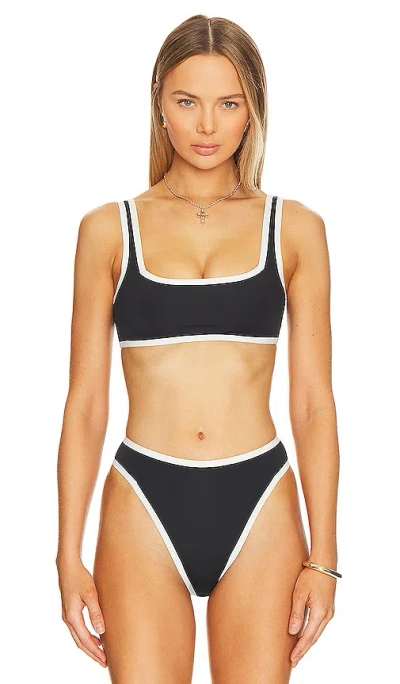 L*space Ace Fused Top In Black/cream
