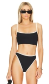 L*space Lspace Adalyn Contrast Trim Bikini Top In Black