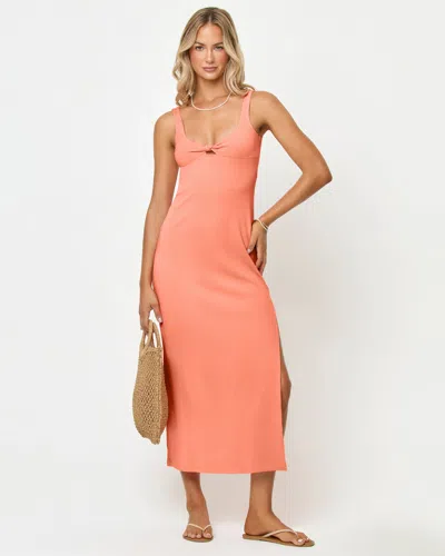 L*space Alexis Cutout Rib Midi Dress In Orange