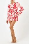 L*space Lspace All I Need Long Sleeve Cover-up Minidress In Red
