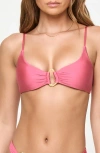L*space Lspace Amory O-ring Bikini Top In Pink
