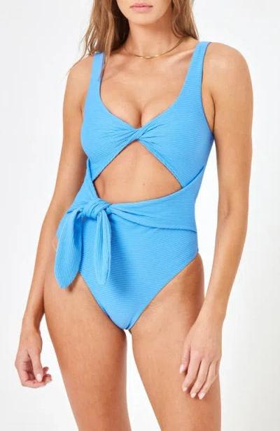 L*space Lspace Antigua Cutout Detail One-piece Swimsuit In Cornflower