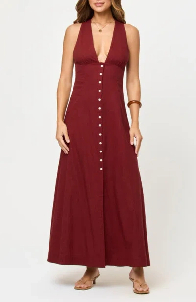 L*space Lspace Arlo Maxi Cover-up Dress In Burgundy