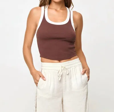 L*space Ash Tank Top In White In Brown