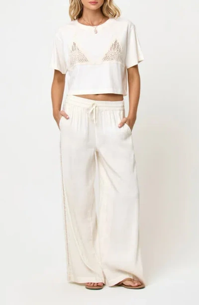 L*space Lspace At Your Leisure Linen Blend Cover-up Pants In White