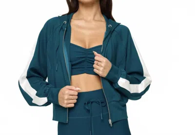 L*space Back To Back Jacket In Deep Teal/cream