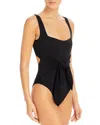 L*space Balboa Textured One Piece Swimsuit In Black