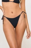 L*space Lspace Banning Side Tie Bikini Bottoms In Black