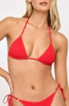 L*space Lspace Banning Triangle Bikini Top In Red