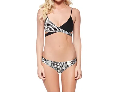 L*space Baraccuda Bikini Bottom In Ivory Coast Black In White