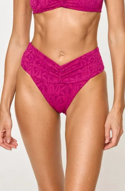 L*space Lspace Bardot Bikini Bottoms In Berry