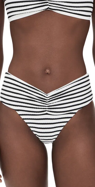 L*space Bardot Classic Bikini Bottoms Sailing Along Stripes In Multi