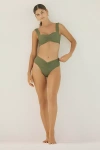 L*space Bardot High-waisted Bikini Bottoms In Green