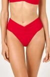 L*space Bardot Bikini Bottoms Lipstick Red In Lipstick Red