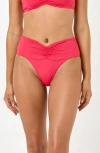 L*space Lspace Bardot Ruched Bikini Bottoms In Pink