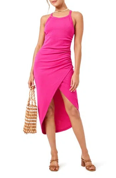 L*space Lspace Bardot Ruched Cover-up Dress In Bougainvillea