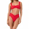 L*space Bardot Swim Bikini Bottom In Ruby Red In Red
