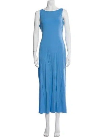 Pre-owned L*space Bateau Neckline Long Dress In Blue