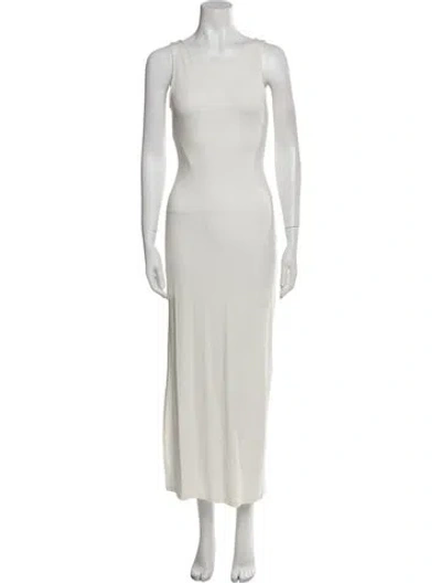 Pre-owned L*space Bateau Neckline Long Dress In Neutral