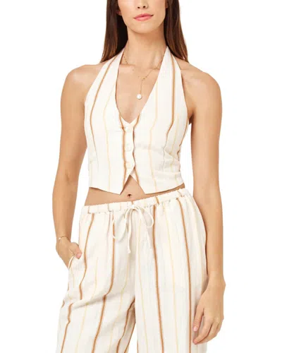 L*space Beach House Linen-blend Vest In Beh-beach House Y/d Stripe