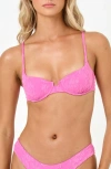 L*space Lspace Belle Underwire Jacquard Bikini Top In Pink