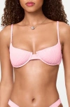 L*space Lspace Belle Underwire Jacquard Bikini Top In Pink