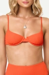 L*space Lspace Belle Underwire Jacquard Bikini Top In Red