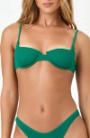 L*space Lspace Belle Underwire Pucker Textured Bikini Top In Green