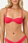 L*space Lspace Belle Underwire Pucker Textured Bikini Top In Purple