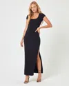 L*space Black Maxi Dress With Side Slit In Blue