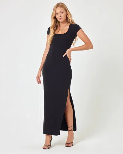 L*space Black Maxi Dress With Side Slit In Blue