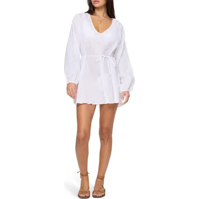 L*space Lspace Boat Trip Linen Cover-up Tunic In White