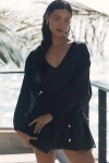 L*space Boat Trip Linen Tunic Mini Dress In Black