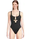 L*space Bondi Swimsuits Women's Black Stretch One-piece Classic Red380 In Black